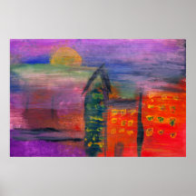 Abstract - Acrylic - Lost in the city Poster