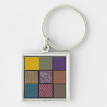 Abstract African quilt patchwork Keychains