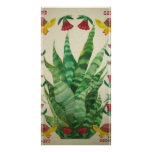 abstract aloe turtles & tulips personalized photo card