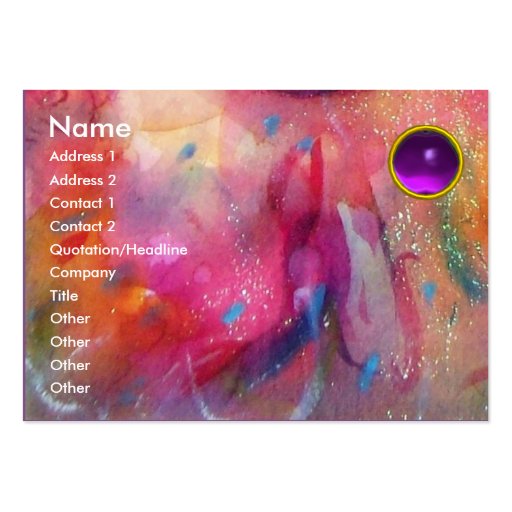 ABSTRACT AMETHYST ,bright red pink blue purple Business Card