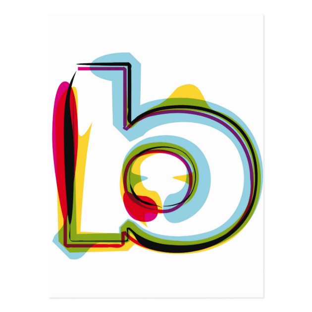 Abstract And Colorful Letter B Postcard | Zazzle