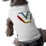 Abstract and colorful letter V Dog Tee