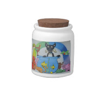 Abstract Animals Candy Jar