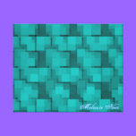 Abstract Aqua Blue Mosaic Print Canvas canvas prints