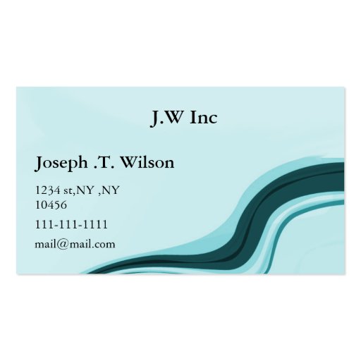 abstract aqua  Business Cards (front side)