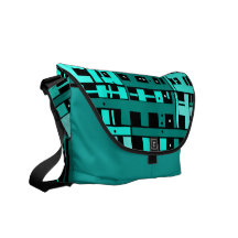 Abstract Aqua Green Parking Garage Messenger Bag