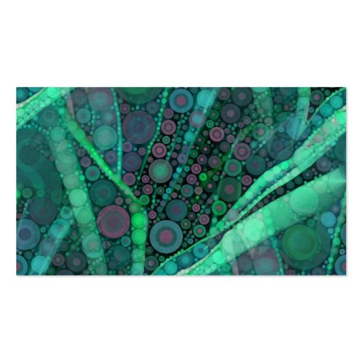 Abstract Aqua Green Purple Retro Circle Mosaic Business Card (front side)