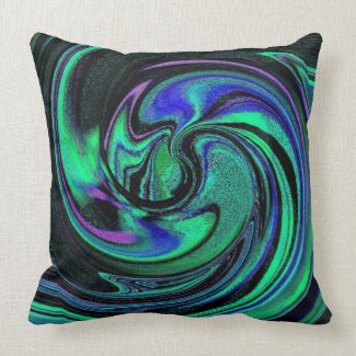 Abstract Aqua Swirls Throw Pillow