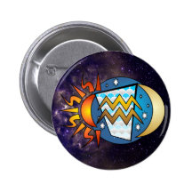 Abstract Aquarius Button