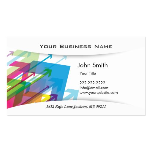 Abstract Arrows Flying Business Card (front side)