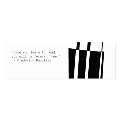 Abstract Art Black and White Bookmark Business Card Template (back side)