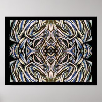 Abstract Art Black Silver Symmetrical Design Posters