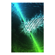 Abstract Art Blue and Green Custom Stationery