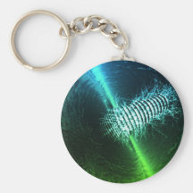 Abstract Art Blue and Green Keychains
