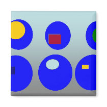 Abstract Art - Blue Circle Blues magnets