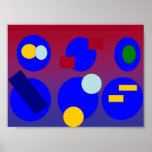 Abstract Art - Blue Red Dawn Poster