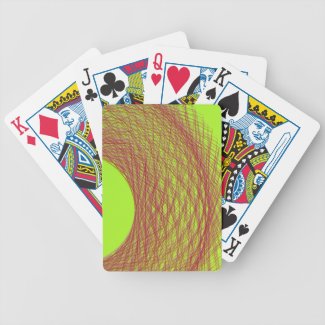 abstract art brown flower with green background bicycle poker cards