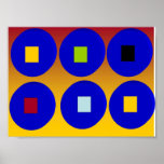 Abstract Art - Circle Square Sunset Posters