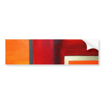 Abstract Art Color Fields Orange Red Green Gold Bumper Stickers