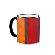 Abstract Art Color Fields Orange Red Green Gold Mugs