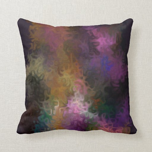 Abstract Art Contemporary Multi Colored Swirls Throw Pillow Zazzle