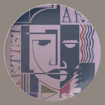 abstract art - designer plates plates