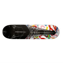 Abstract Art-Eiffel Tower Skateboard