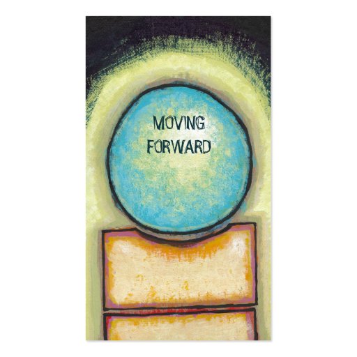 Abstract art fun blue circle painting your words business card