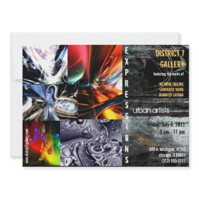abstract art gallery invitation by SharonCullars