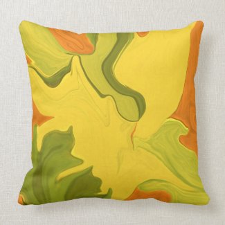 abstract art in yellow throw pillows