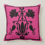 Abstract Art on Deep Pink Pillow pillows