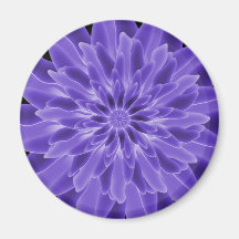 Abstract Art Periwinkle Flower Fridge Magnets