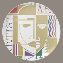 abstract art plates