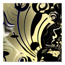 Abstract Art Poster Gold Night posters