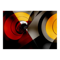 Abstract Art Poster Lunar Space Red Yellow posters by Darling_Gifts Abstract Art Poster Lunar Space Red Yellow posters