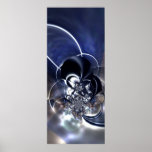 Abstract Art Poster Metal Reflect Blue