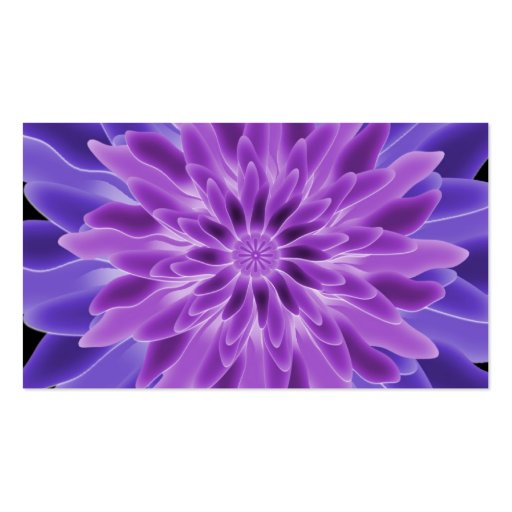 Abstract Art Purple Flower Business Card Templates (back side)
