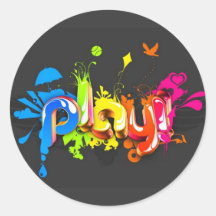 ABSTRACT ART ROUND STICKER