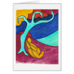 Abstract art tree figure greetings card