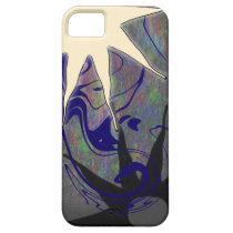 Abstract Art with Wobbly White Star for iPhone 5 casemate cases