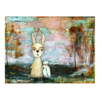 Abstract Art Woodland Animals Huge Painting Poster