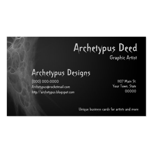 Abstract Artistic Business Card (front side)