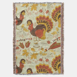 Abstract Autumn Patterns Throw Blanket