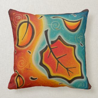 Abstract Autumn throw pillow