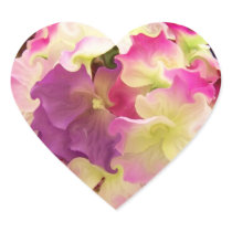 Abstract Azalea Flowers Heart Sticker