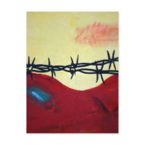 Abstract - barbed wire post card
