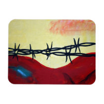 Abstract - barbed wire rectangular magnet