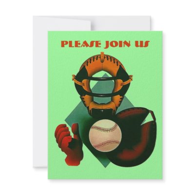 ABSTRACT BASEBALL SOFTBALL PARTY INVITATIONS by layooper