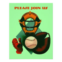 ABSTRACT BASEBALL SOFTBALL PARTY INVITATIONS