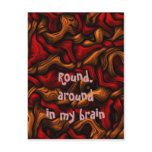 abstract bending intertwined 3d curves post card
